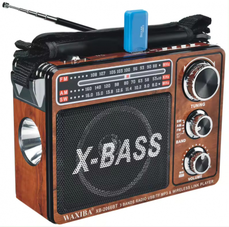 Radio portabil cu Bluetooth, MP3 Player si lanterna, Waxiba XB-2066BT [0]