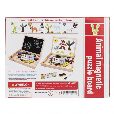 Tablita magnetica cu 2 fete si accesorii cu puzzle magnetice [5]