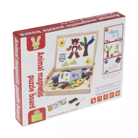 Tablita magnetica cu 2 fete si accesorii cu puzzle magnetice [1]