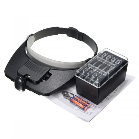 Viziera cozoroc cu 4 lentile lupe de schimb si 2 lumini LED-uri, MG81001 [1]