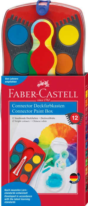 Acuarele 12 Culori Connector Rosu 2022, Faber-Castell [4]