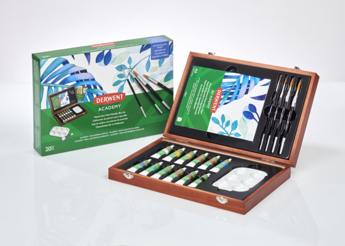 Acuarele 12 Culori x 12 ml, cutie din lemn, 20 buc/set Derwent Academy [2]