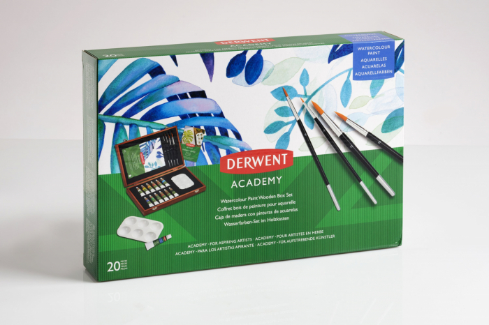 Acuarele 12 Culori x 12 ml, cutie din lemn, 20 buc/set Derwent Academy [3]