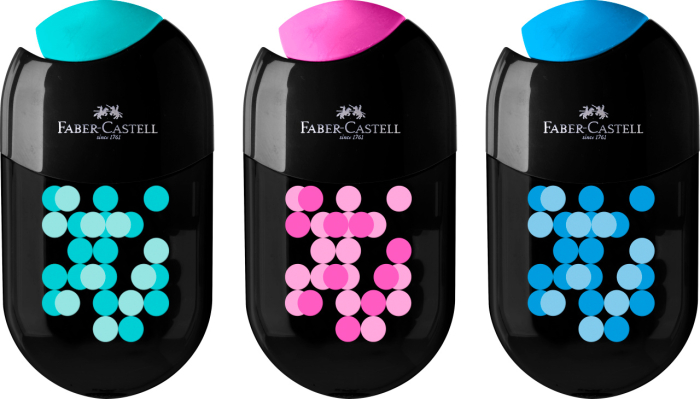 Ascutitoare Cu Radiera Two Tone Negru Cul Asortate 2022, Faber-Castell [4]