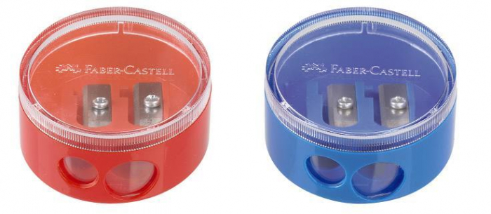 Ascutitoare Plastic Dubla Cu Container Twist Off Rosie/Albastra Faber-Castell [3]