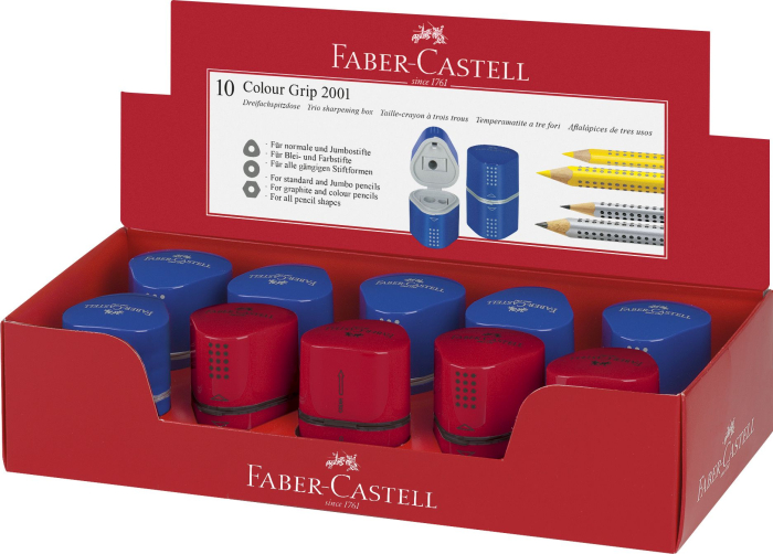Ascutitoare Tripla Grip 2001 Rosie/Albastra, Faber-Castell [8]