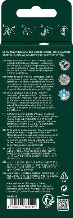 Blister 2 Markere Acrilice Multimark Alb-Negru, Faber-Castell [2]