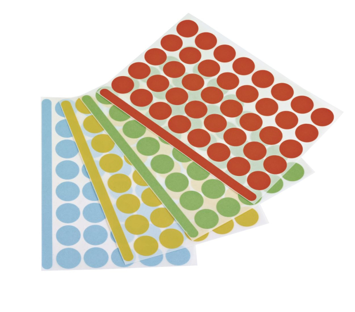 Buline adezive diam 19 mm 4 culori asortate 1200 buc/ set, Magnetoplan [2]