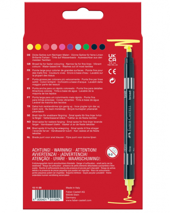 Carioca 10 Culori Neon 2 Capete Faber-Castell [2]