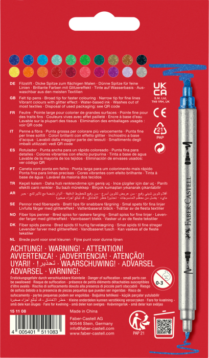 Carioca 20 Culori Glitter 2 Capete, Faber-Castell [2]