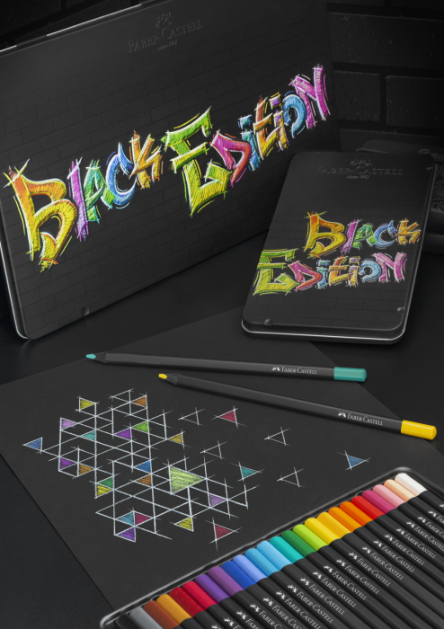 Creioane Colorate 12 Culori Black Edition Cutie Metal Faber-Castell [2]