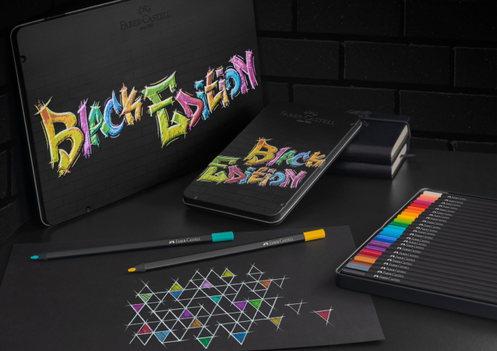 Creioane Colorate 24 Culori Black Edition Cutie Metal, Faber-Castell [8]