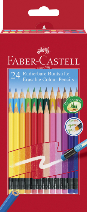 Creioane Colorate 24 Culori Cu Guma Eco, Faber-Castell [2]