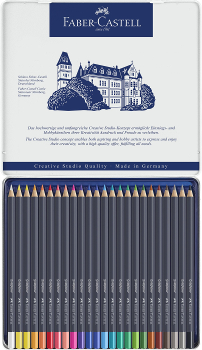 Creioane Colorate 24 Culori Goldfaber Cutie Metal, Faber-Castell [3]