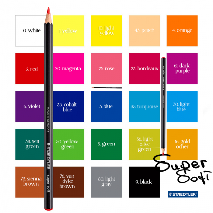 Creioane Colorate 24 Culori SUPER SOFT Cutie Carton STAEDTLER [2]