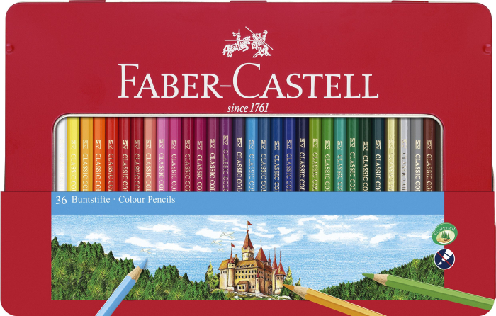 Creioane Colorate 36 Culori Cutie Metal-2, Faber-Castell [2]