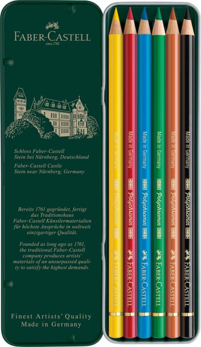 Creioane Colorate 6 Culori Polychromos, Faber-Castell [2]