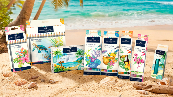 Creioane Colorate Aquarelle 12 Culori Goldfaber Tropical Collection, Faber-Castell [3]