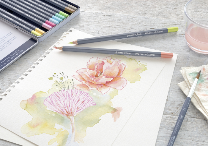 Creioane Colorate Aquarelle 12 Culori Pastel Goldfaber Cut. Metal, Faber-Castell [3]