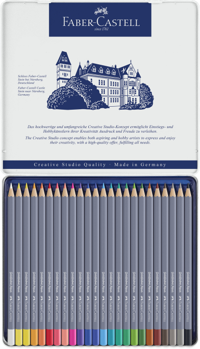 Creioane Colorate Aquarelle 24 Culori Goldfaber Cut. Metal Faber, Faber-Castell [2]