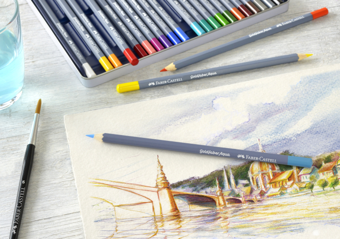 Creioane Colorate Aquarelle 24 Culori Goldfaber Cut. Metal Faber, Faber-Castell [4]