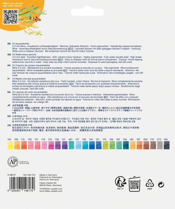 Creioane Colorate Aquarelle 24 Culori Goldfaber Tropical Collection, Faber-Castell [2]