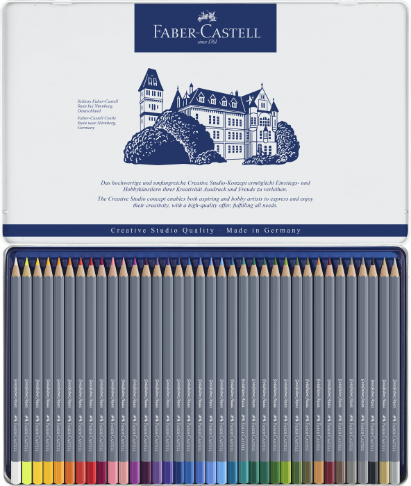 Creioane Colorate Aquarelle 36 Culori Goldfaber Cut. Metal Faber, Faber-Castell [2]