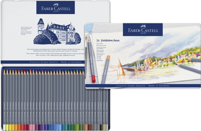 Creioane Colorate Aquarelle 36 Culori Goldfaber Cut. Metal Faber, Faber-Castell [3]