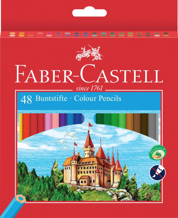 Creioane Colorate Eco 48 culori / cutie carton + ascutitoare Faber-Castell [1]