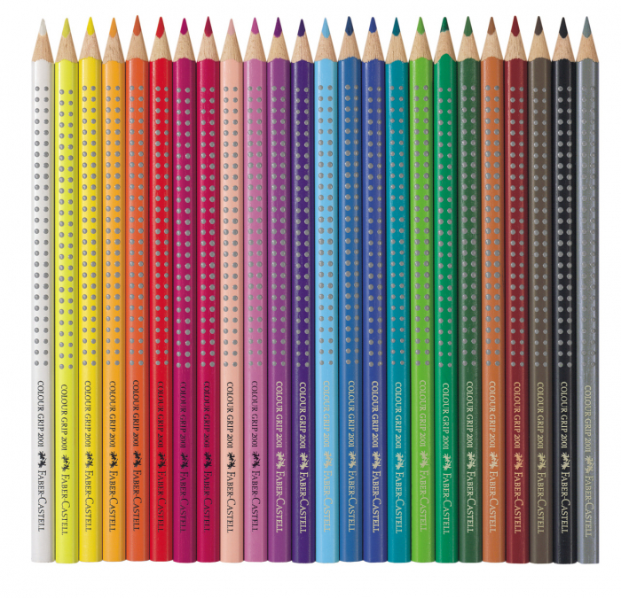 Creioane Colorate Grip 2001 24 culori / cutie metal Faber-Castell [2]