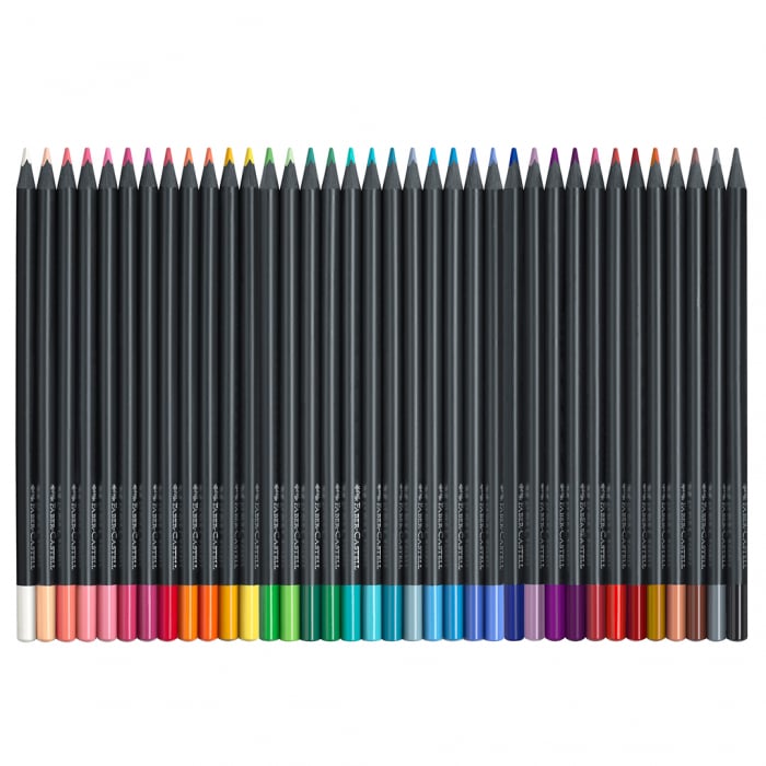 Creioane colorate triunghiulare cutie carton 36 culori Black Edition Faber Castell [2]