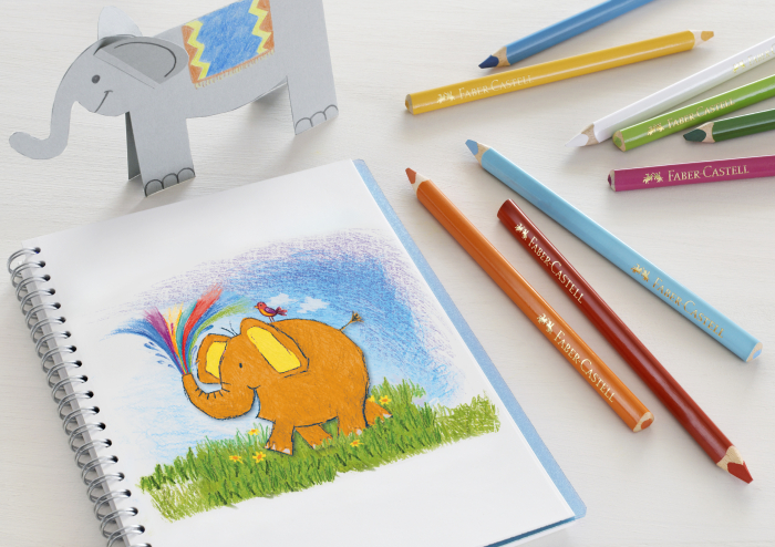 Creioane Colorate Triunghiulare Jumbo 12 Culori, Faber-Castell [5]