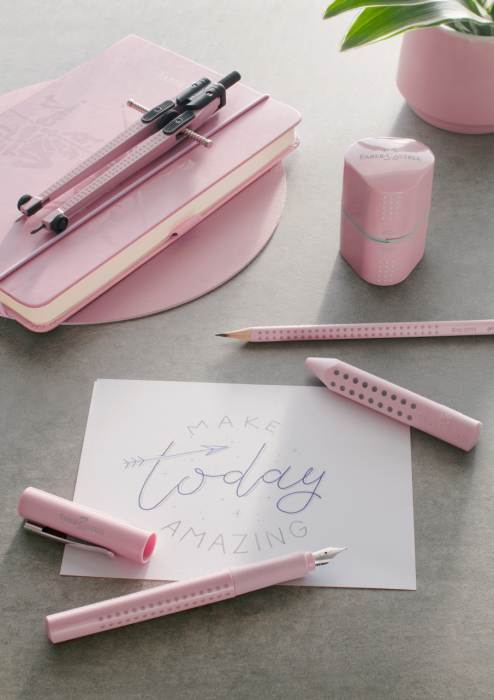 Creion Grafit B Cu Guma Grip 2001 Rose 2022, Faber-Castell [3]