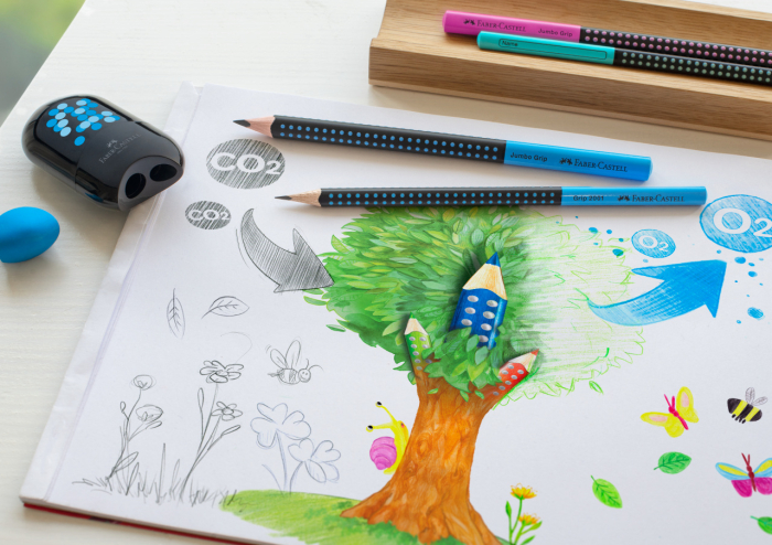 Creion Grafit Hb Grip 2001 Two Tone Negru-Bleu 2022, Faber-Castell [2]