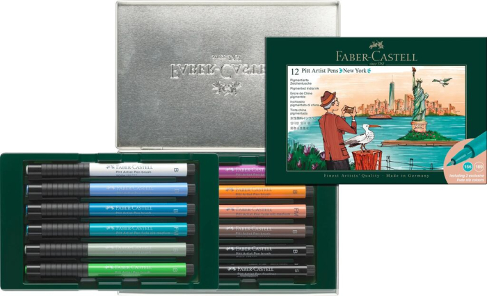Cutie 12 Culori Pitt Artist Pen Cities New York, Faber-Castell [3]