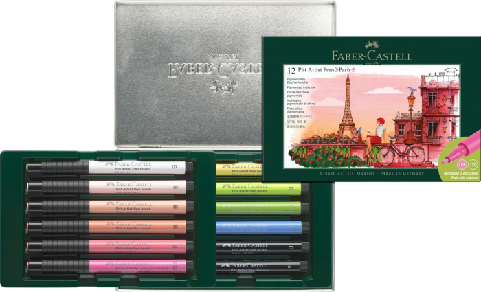 Cutie 12 Culori Pitt Artist Pen Cities Paris, Faber-Castell [3]