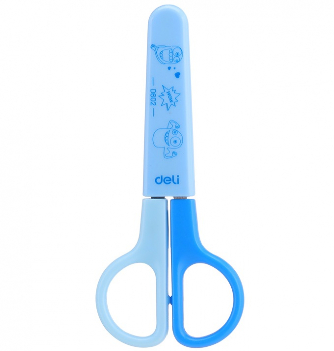 Foarfeca Scolara 12.5cm cu Protectie Plastic, Deli [1]