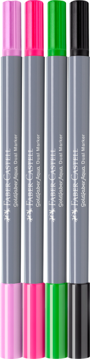 Marker Solubil 2 Capete Set 4 Bucati Tropical Collection Flamingo Goldfaber, Faber-Castell [3]