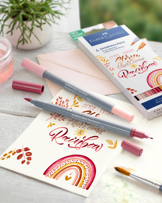 Marker Solubil 2 Capete Set 6 Buc Boho Goldfaber, Faber-Castell [4]