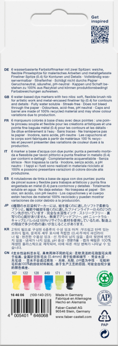 Marker Solubil 2 Capete Set 6 Buc Culori De Baza Goldfaber, Faber-Castell [3]