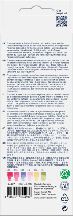 Marker Solubil 2 Capete Set 6 Buc Flori Goldfaber, Faber-Castell [2]