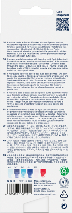 Marker Solubil 2 Capete Set 6 Lettering Goldfaber, Faber-Castell [3]