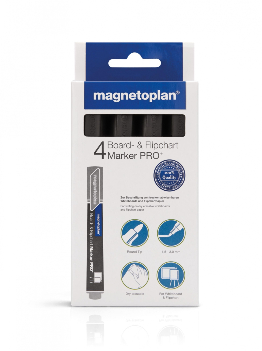 Marker whiteboard MAGNETOPLAN negru 4/set [2]
