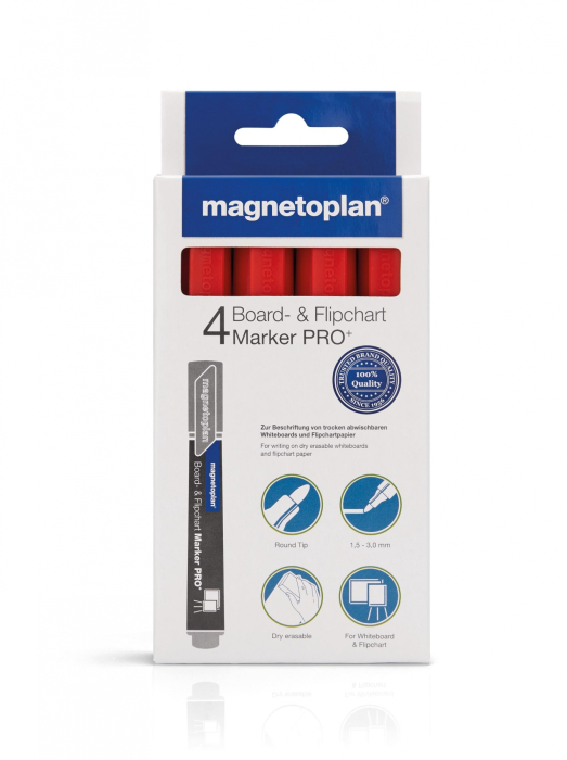 Marker whiteboard MAGNETOPLAN rosu 4/set [2]