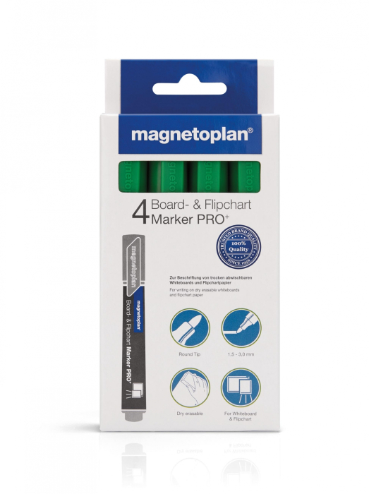 Marker whiteboard MAGNETOPLAN verde 4/set [2]