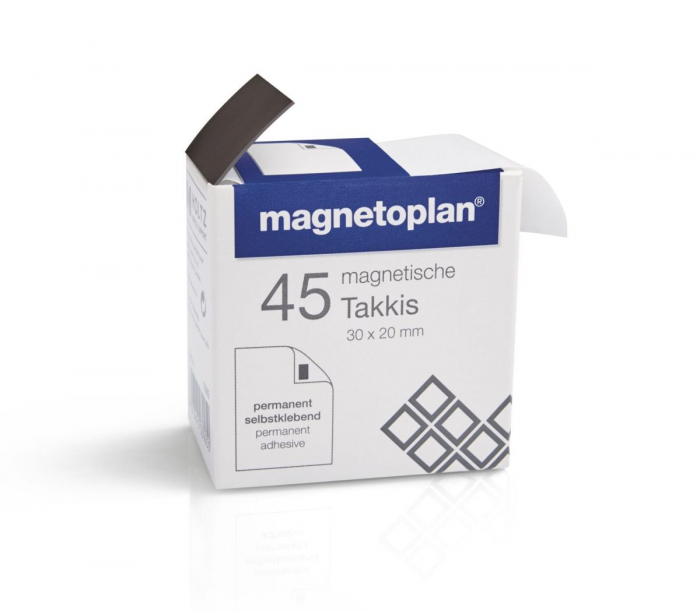 Drepunghiuri magnetice Takkis in dispenser, 30x20mm, 45 buc/set, MAGNETOPLAN [1]