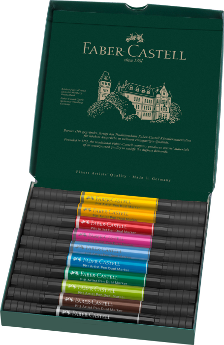 Pitt Artist Pen Dual Marker Set 10 Buc, Faber-Castell [2]