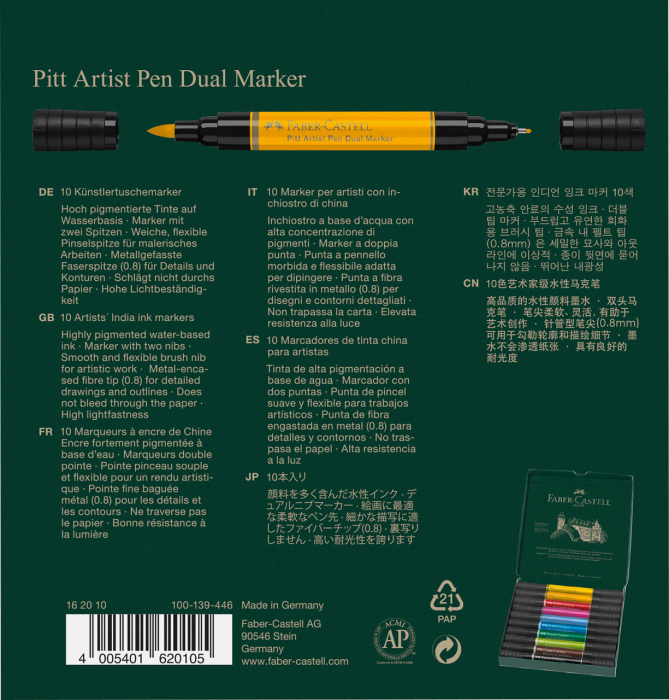 Pitt Artist Pen Dual Marker Set 10 Buc, Faber-Castell [5]