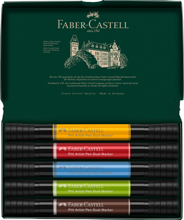 Pitt Artist Pen Dual Marker Set 5 Buc, Faber-Castell [2]
