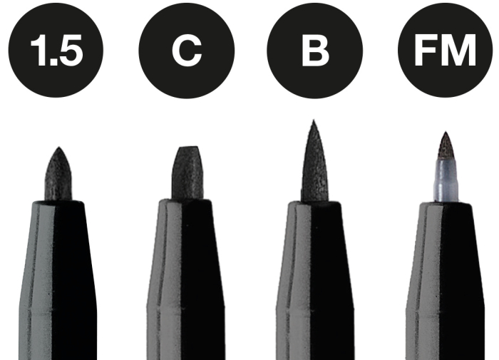 Pitt Artist Pen Set 4 Buc Negru ( 1.5,C,B,Fm), Faber-Castell [2]